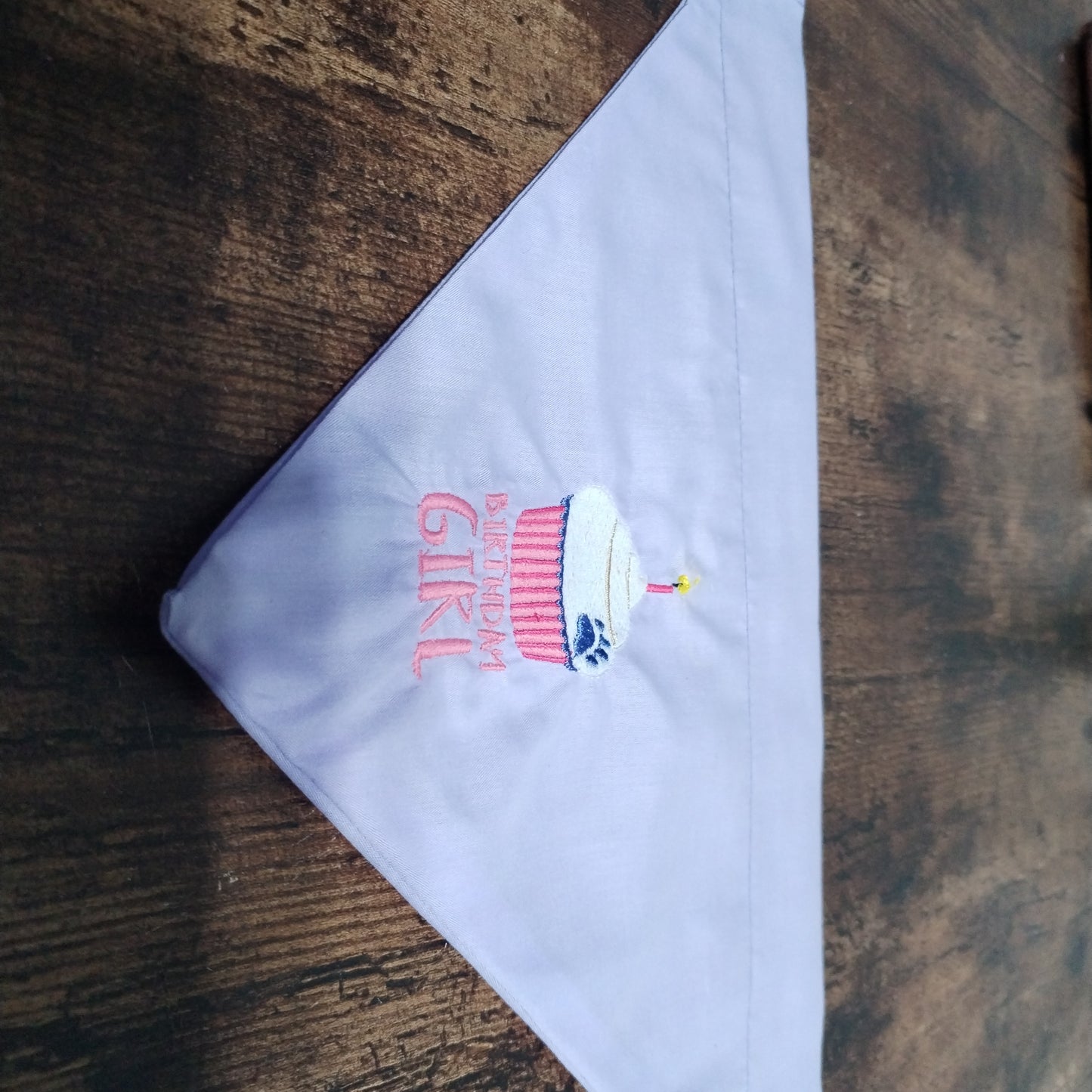 Birthday pupcake Embroidered medium bandana