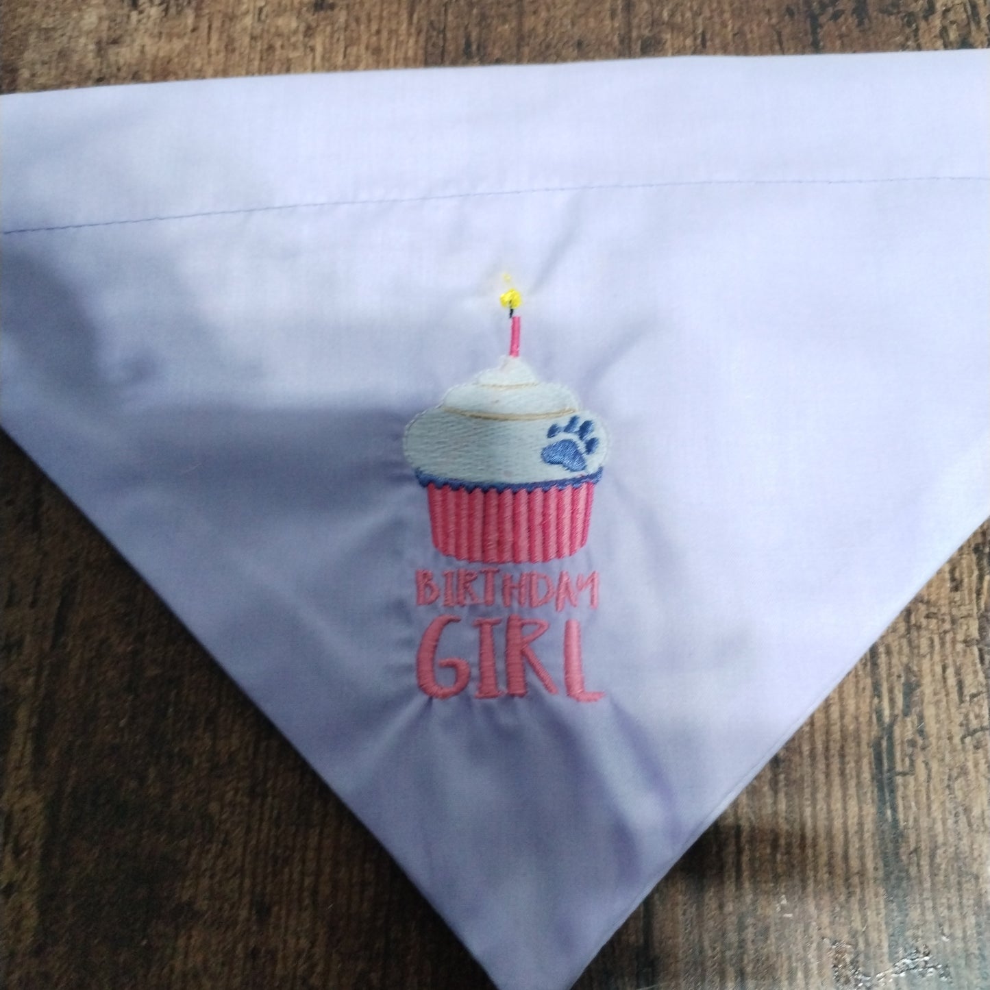 Birthday pupcake Embroidered medium bandana