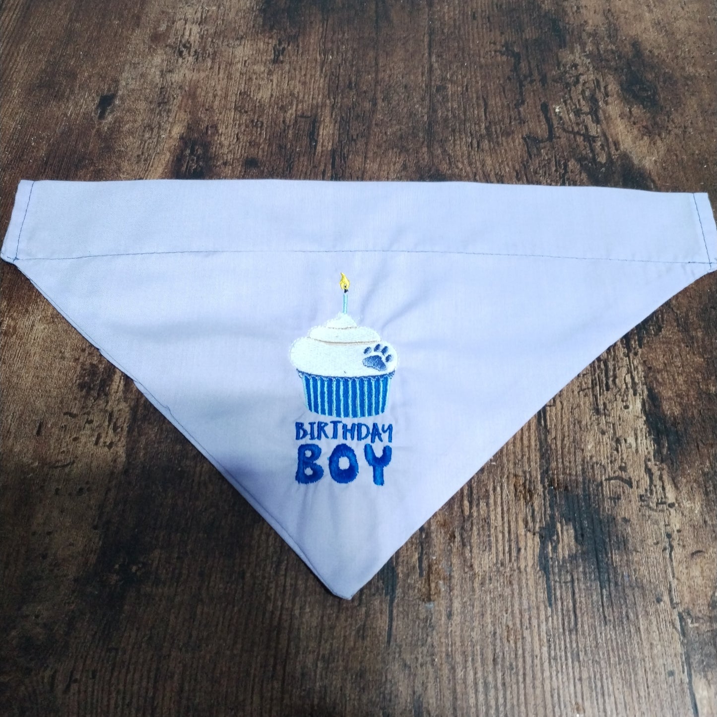 Medium Birthday Boy pupcake Embroidered bandana.