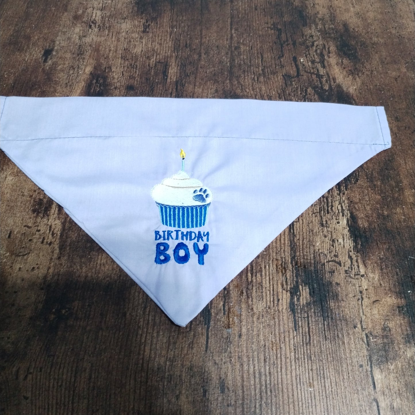 Medium Birthday Boy pupcake Embroidered bandana.