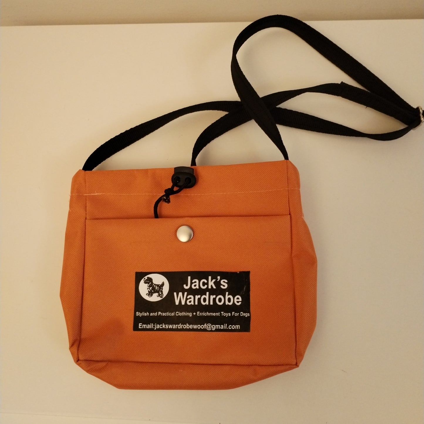 Over the shoulder treat bag. Orange