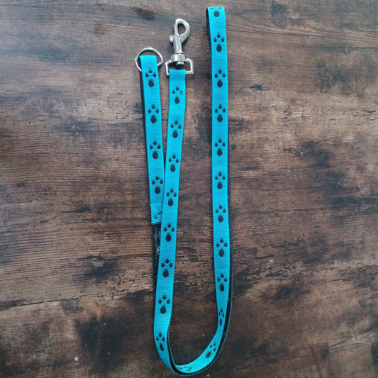 178cm Blue and Black Paw Print Lead