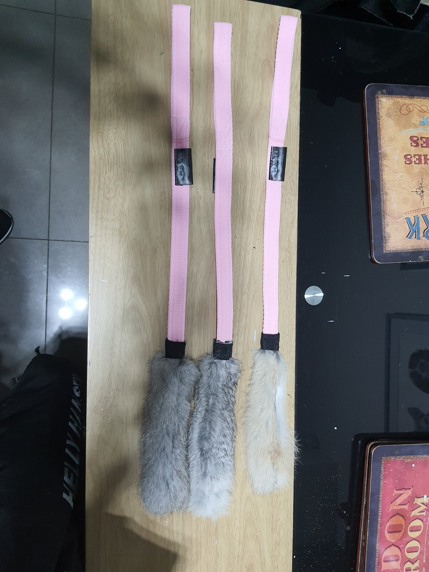 Real Rabbit Skin Short Handle Tug Toy.