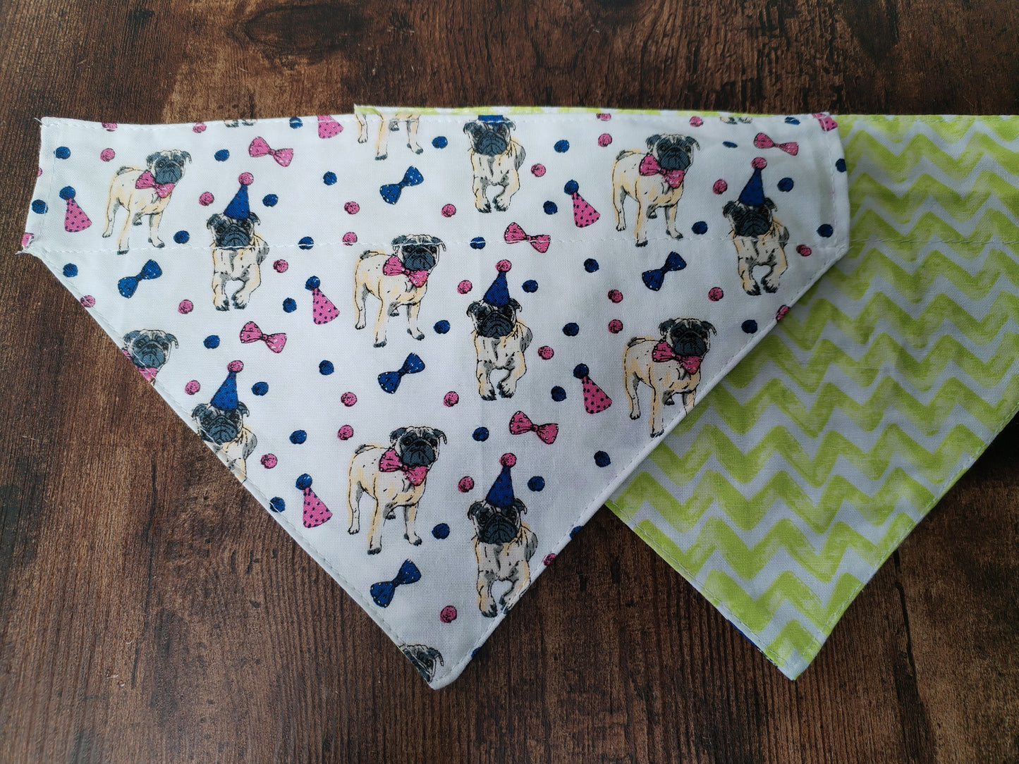 Pug Patterned Bandana's Small.