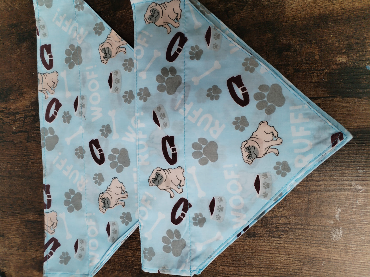 Baby blue Pug design bandanas