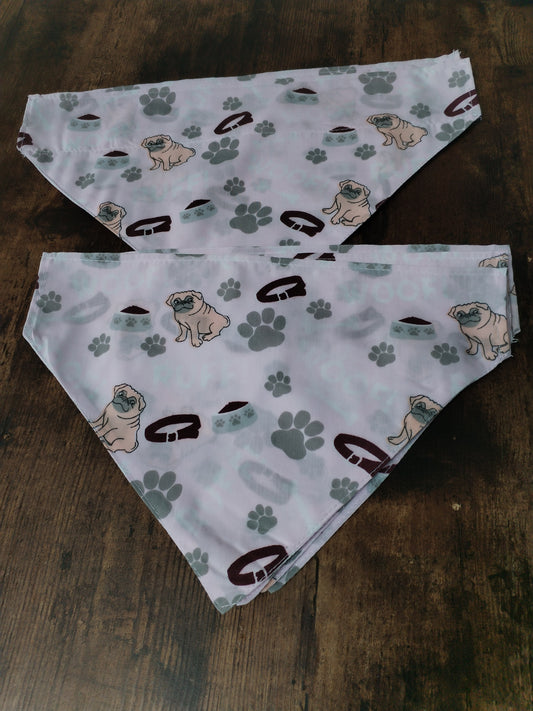 Baby pink pug design bandanas