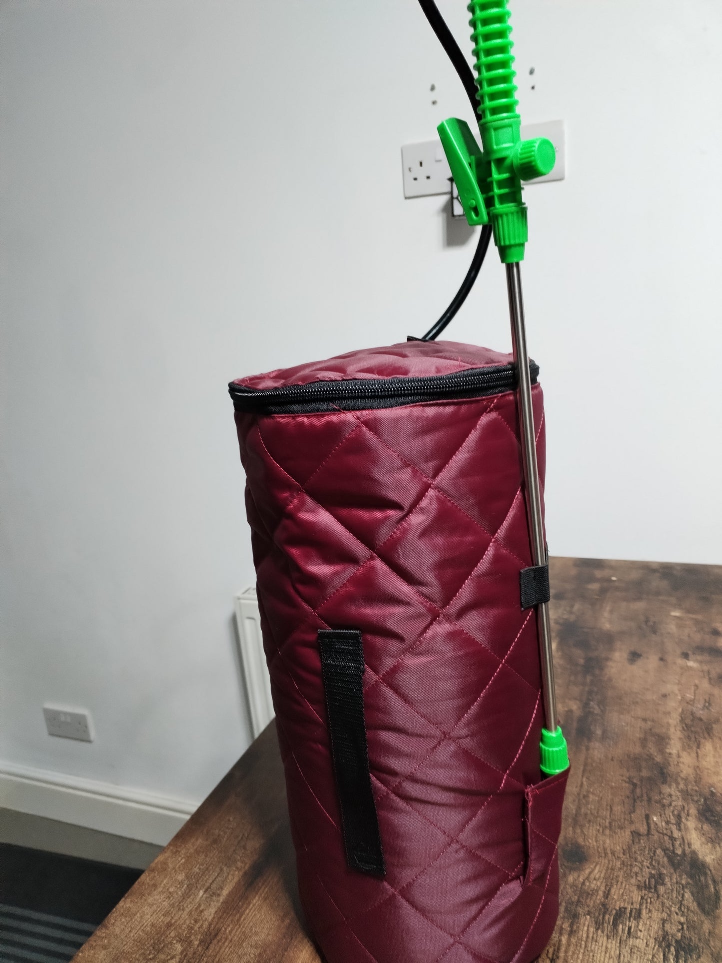 Maroon Insulated Sprayer Bag.