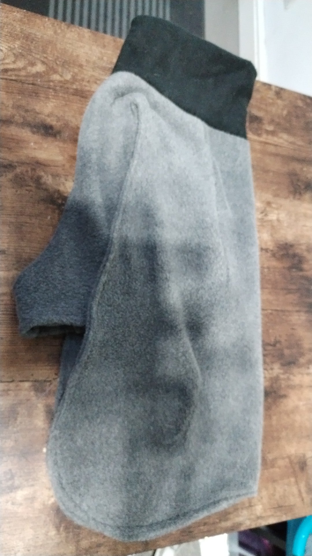 17" Grey and Black Double Fleece Coat.